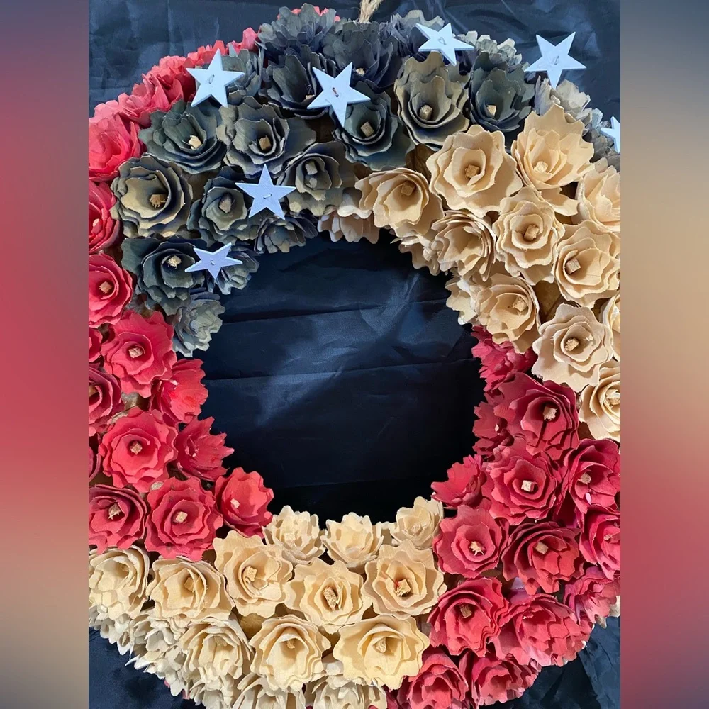Handmade Sola Wood Wreath with Jute Hanging Rope
